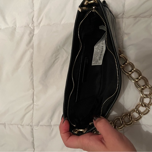 ZARA SHOULDER BLACK CROCODILE PURSE - Picture 3 of 3